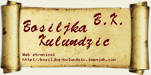 Bosiljka Kulundžić vizit kartica